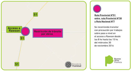 Desvío por obras en Ruta 51 a la altura del acceso a Rawson Desvío por obras en Ruta 51 a la altura del acceso a Rawson