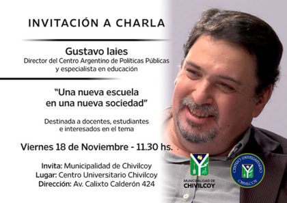 Gustavo Iaies dará una charla en el CUCH Gustavo Iaies dará una charla en el CUCH