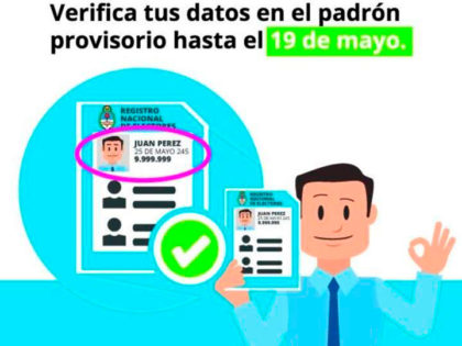 Desde este viernes se podrá consultar el padrón electoral provisorio Desde este viernes se podrá consultar el padrón electoral provisorio