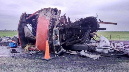 Violento choque de camiones en el Km. 134 de la Ruta 5 Violento choque de camiones en el Km. 134 de la Ruta 5