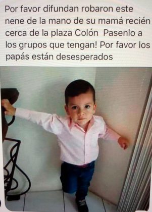 Es falsa la publicación que circula en las redes sobre el robo de un menor en la zona de la Plaza Colón Es falsa la publicación que circula en las redes sobre el robo de un menor en la zona de la Plaza Colón