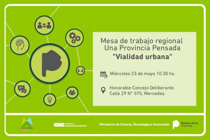 Invitación a participar de la Mesa de Trabajo Regional de #UnaProvinciaPensada: “Vialidad urbana” Invitación a participar de la Mesa de Trabajo Regional de #UnaProvinciaPensada: “Vialidad urbana”